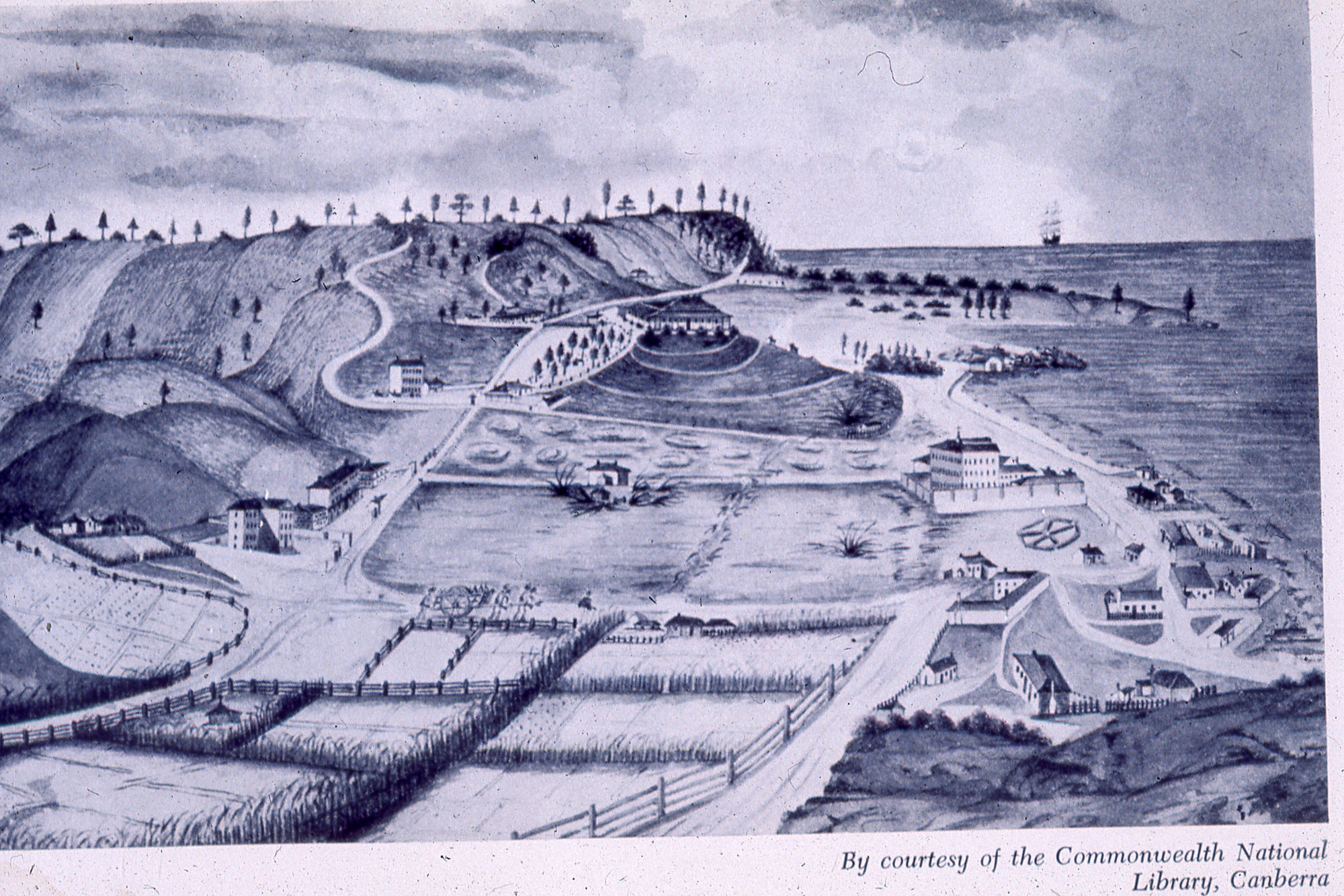 Illustration, Penal Settlement, Norfolk Island, 1835, by Thomas Seller ...