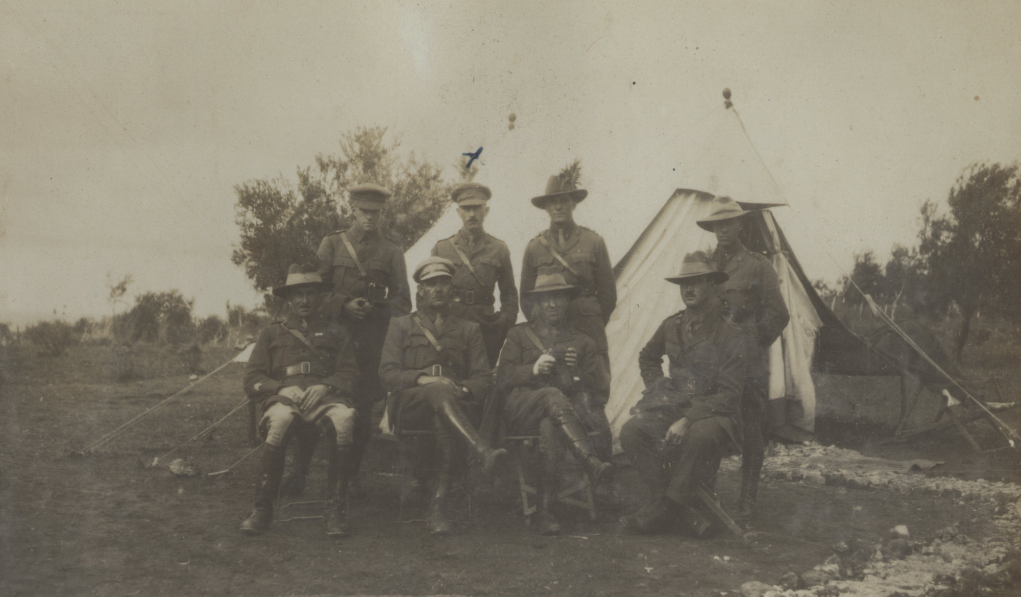 Self [T G G Fahey] and mates in camp | Living Histories