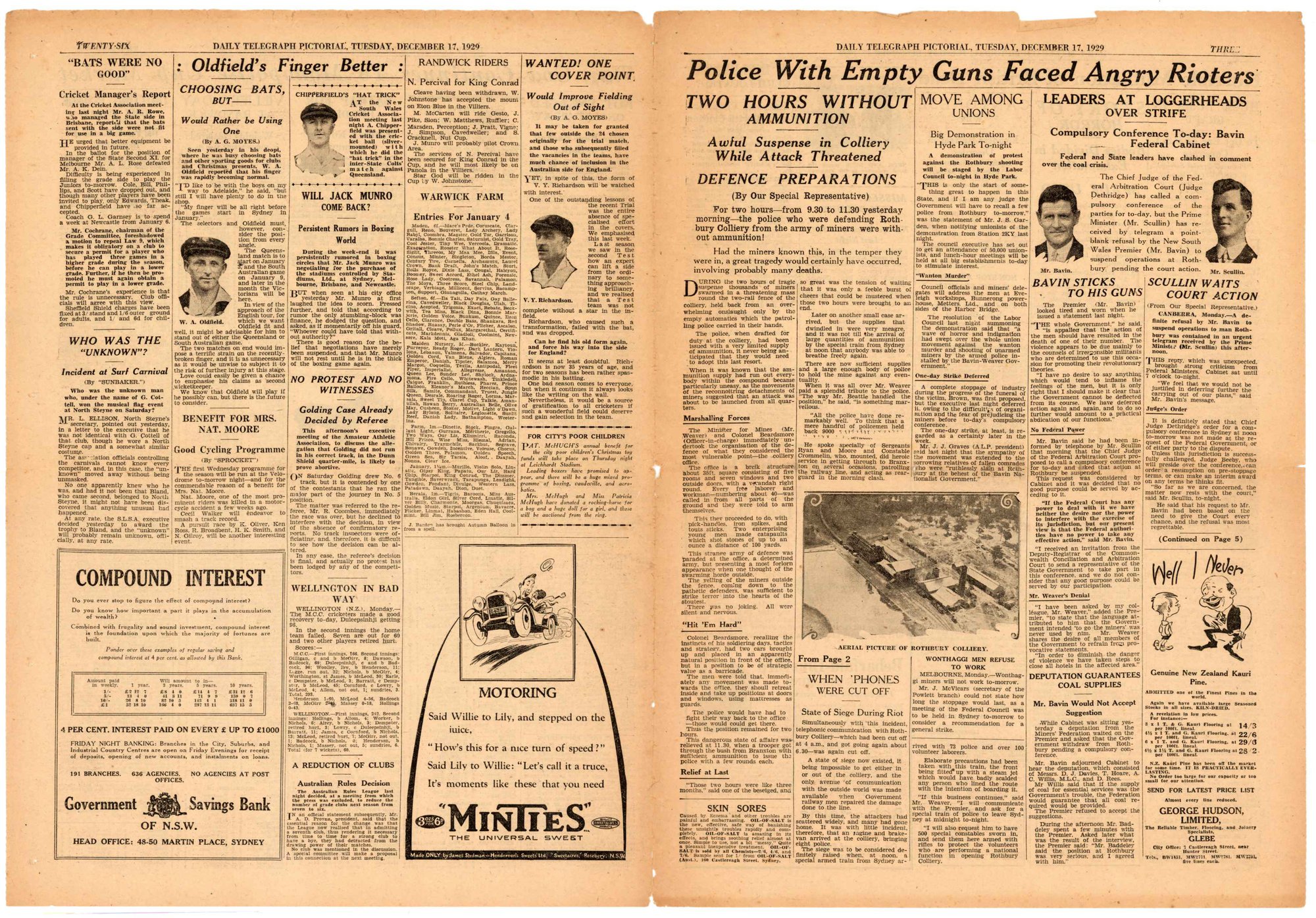 Rothbury Riot - 003 Daily Telegraph Pictorial. No. 15,607 (Tuesday, Dec ...