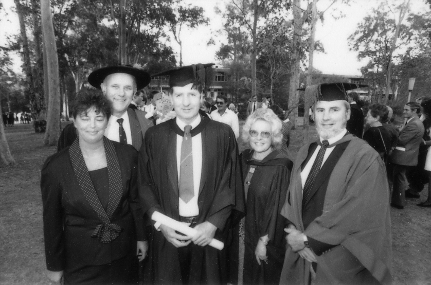 Professor Barry Boettcher (back left), Professor Tim Roberts (far right ...