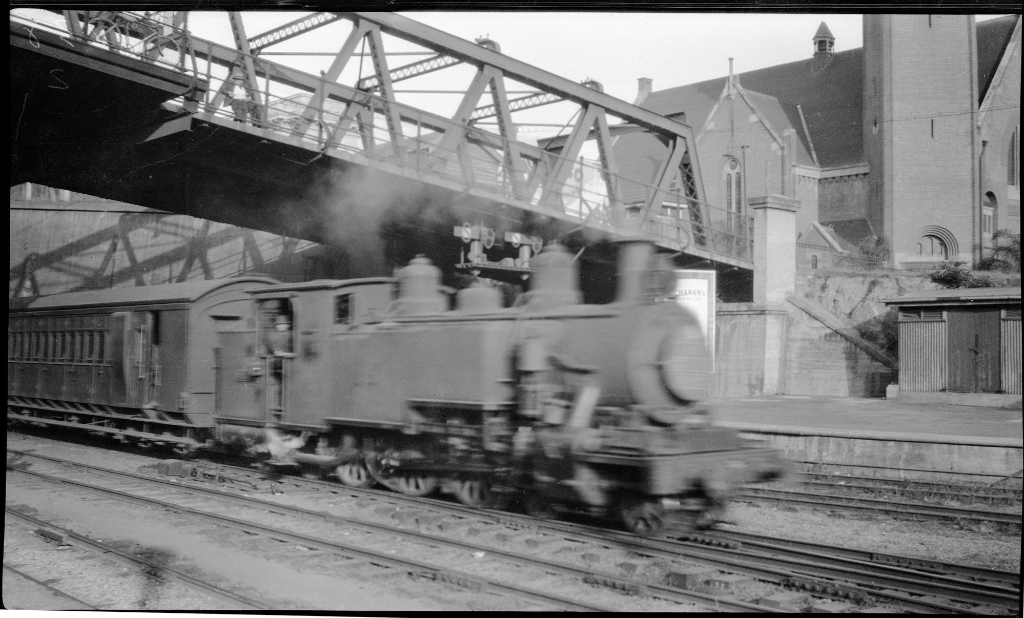 QGR, D17 Class, passenger train, Central Station, Brisbane, Qld, [1950s ...