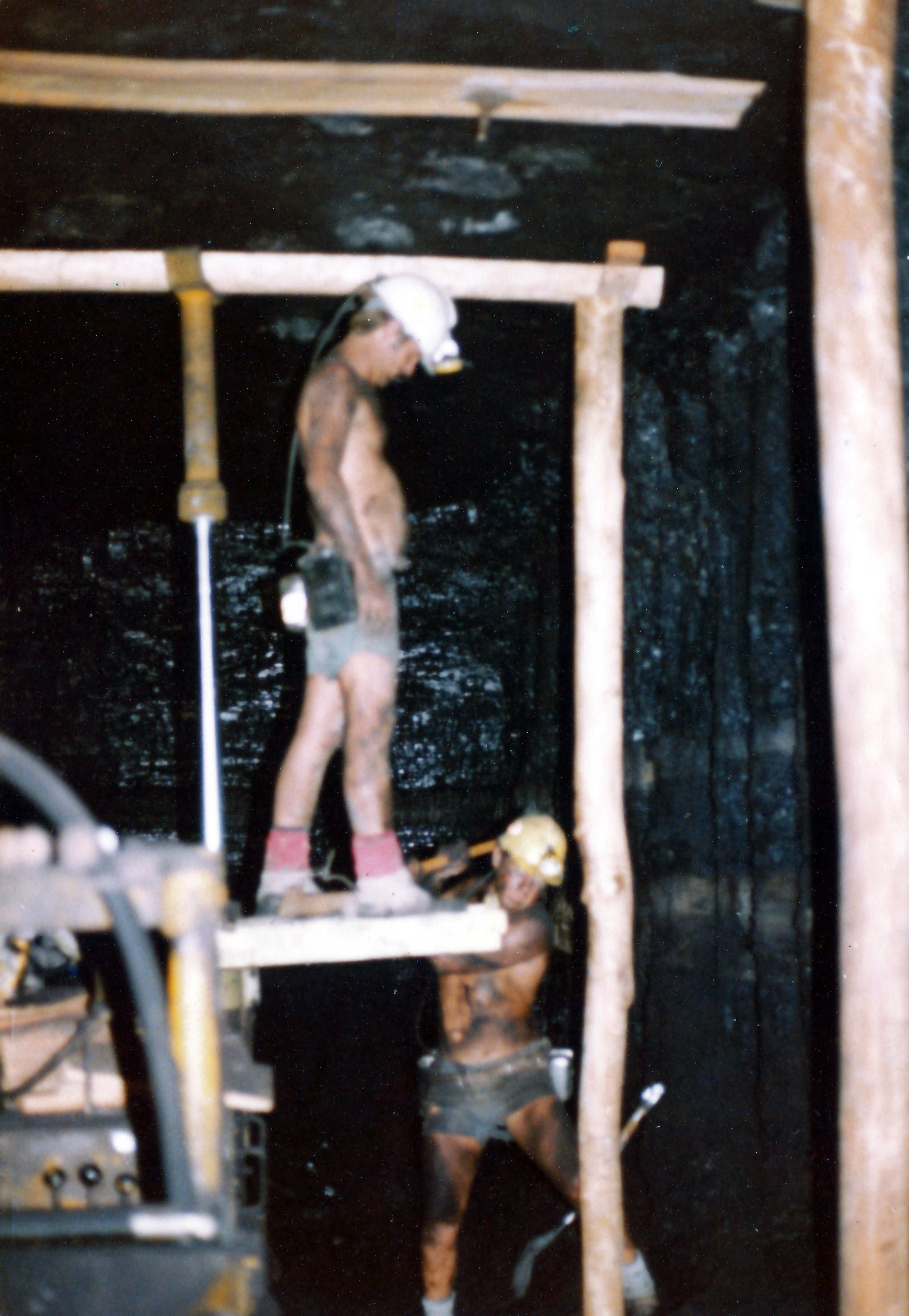 Mineworker underground, Wambo Colliery, Warkworth, NSW, 1979 | Living ...