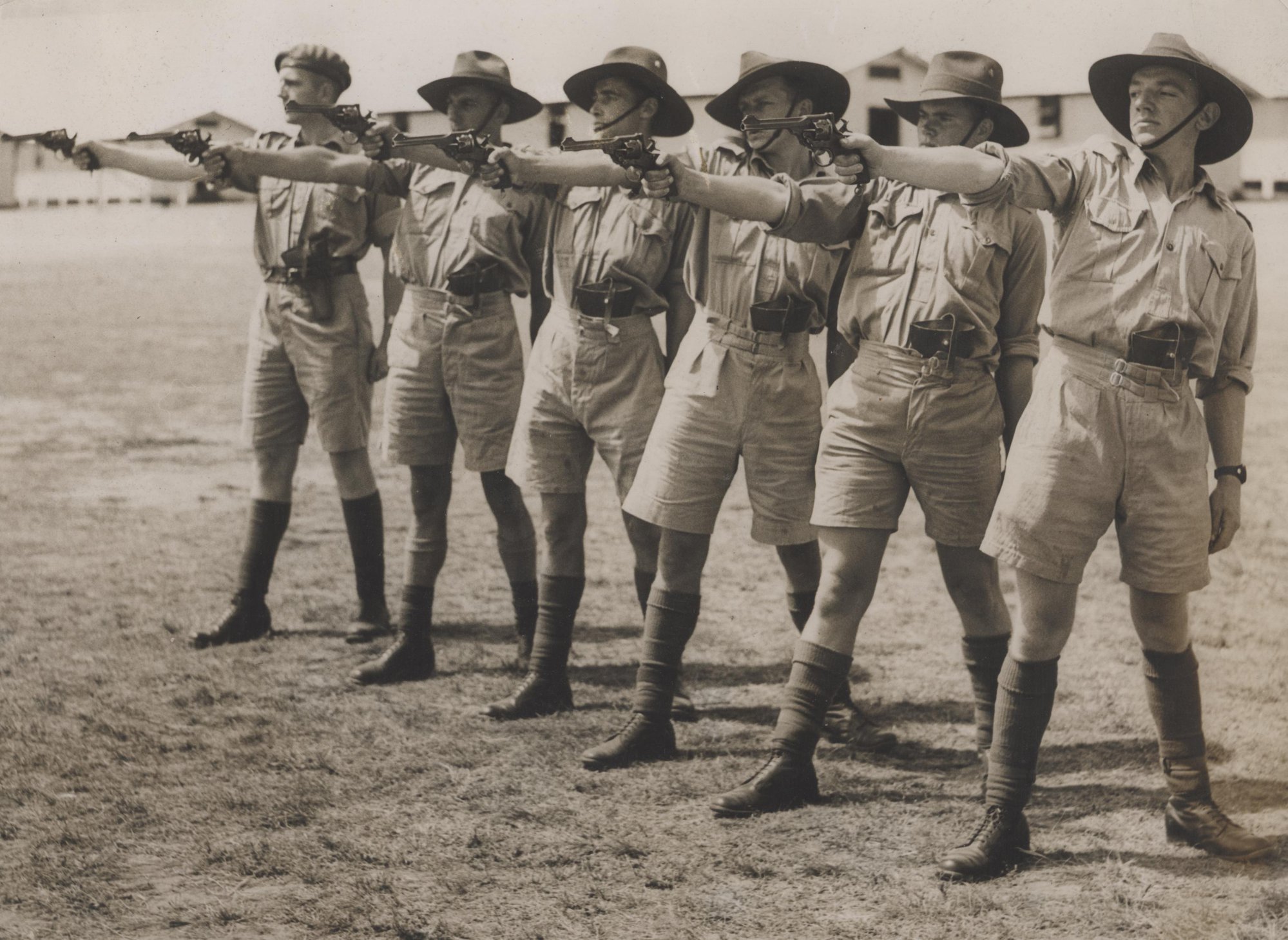 Australian Soldiers Doing Shooting Practice During World War II 