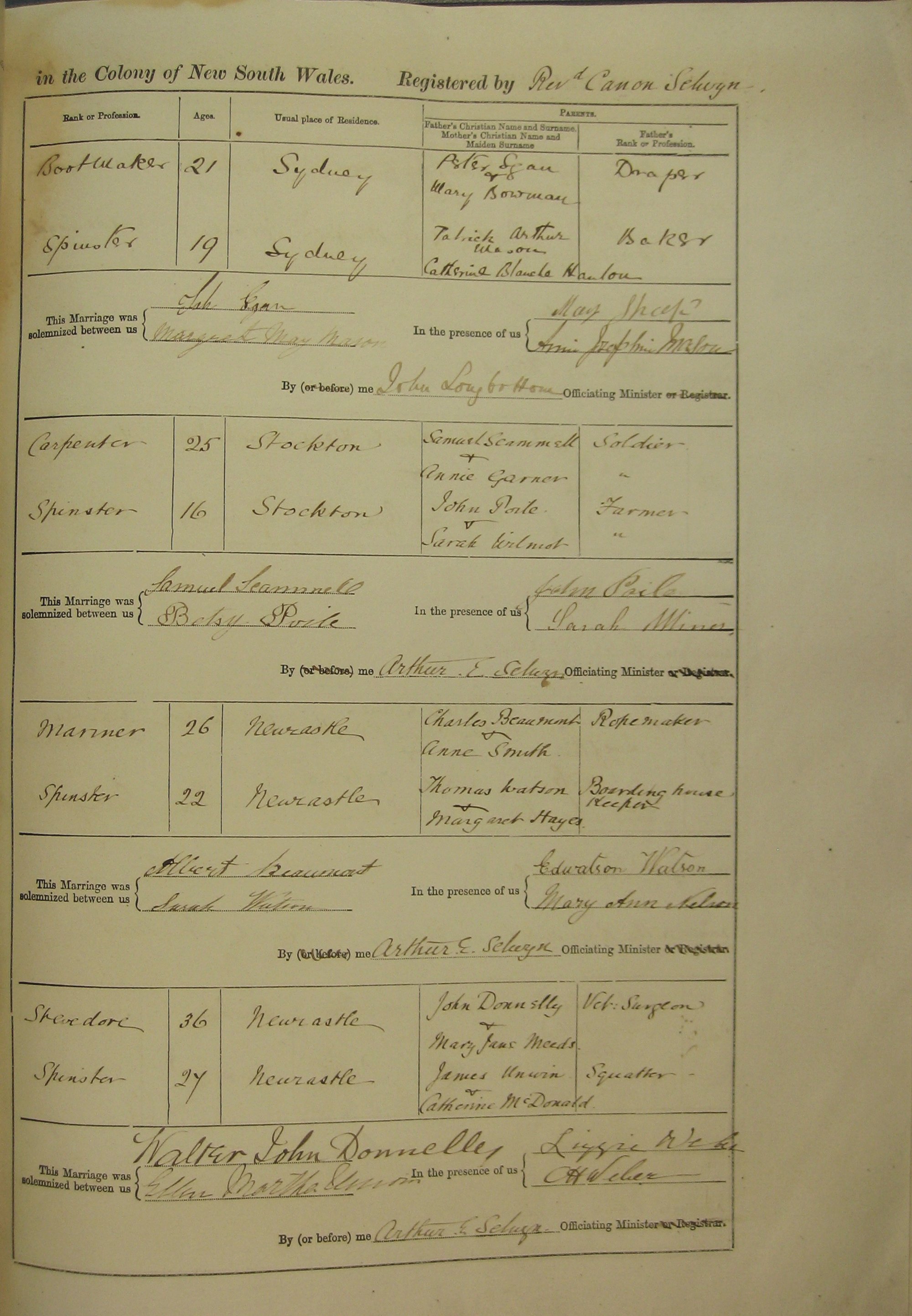 Marriage Numbers 21a to 24a 1886 | Living Histories