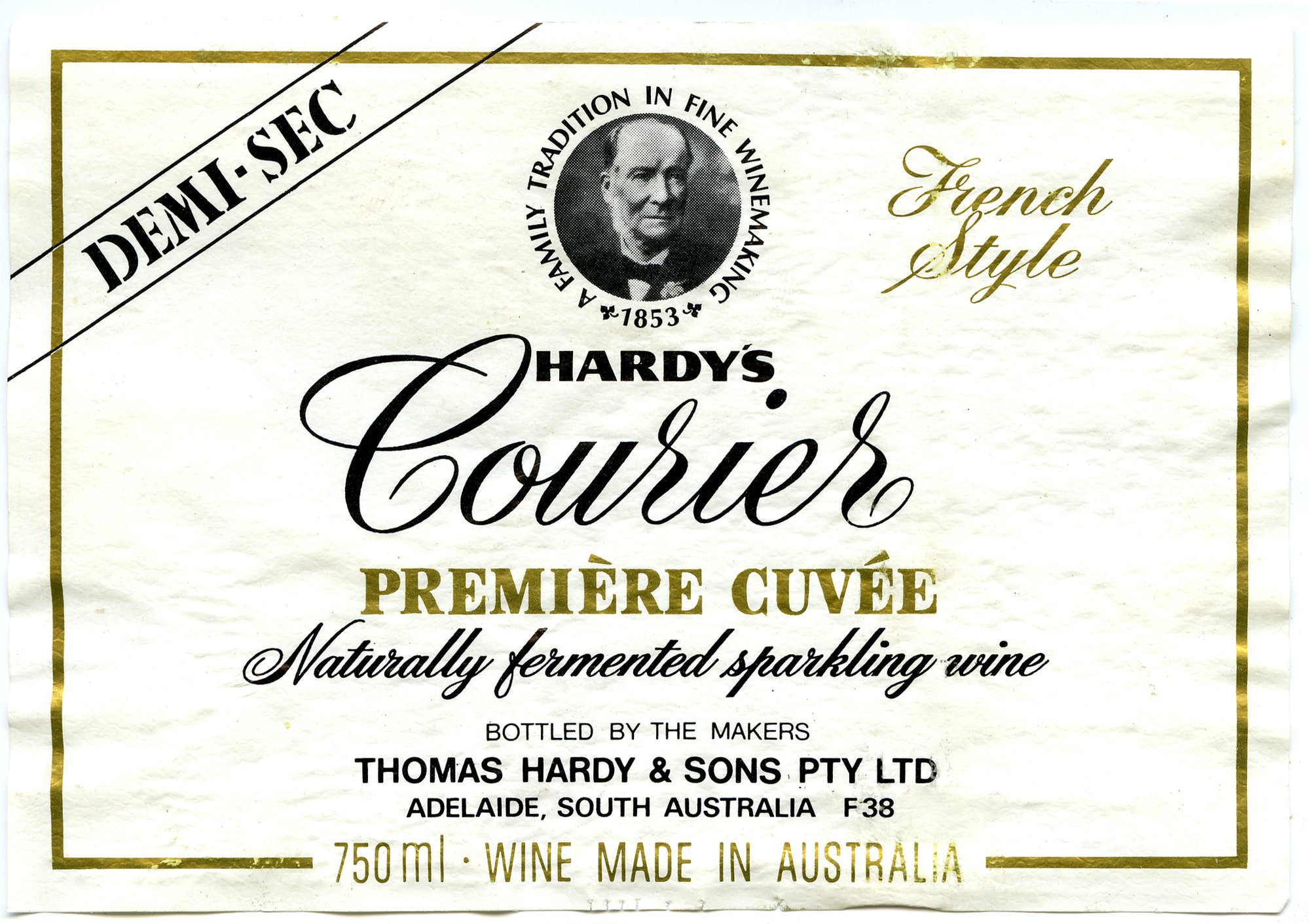 Hardy's wine label for a bottle of Premiere Cuvee [n.d.] | Living Histories