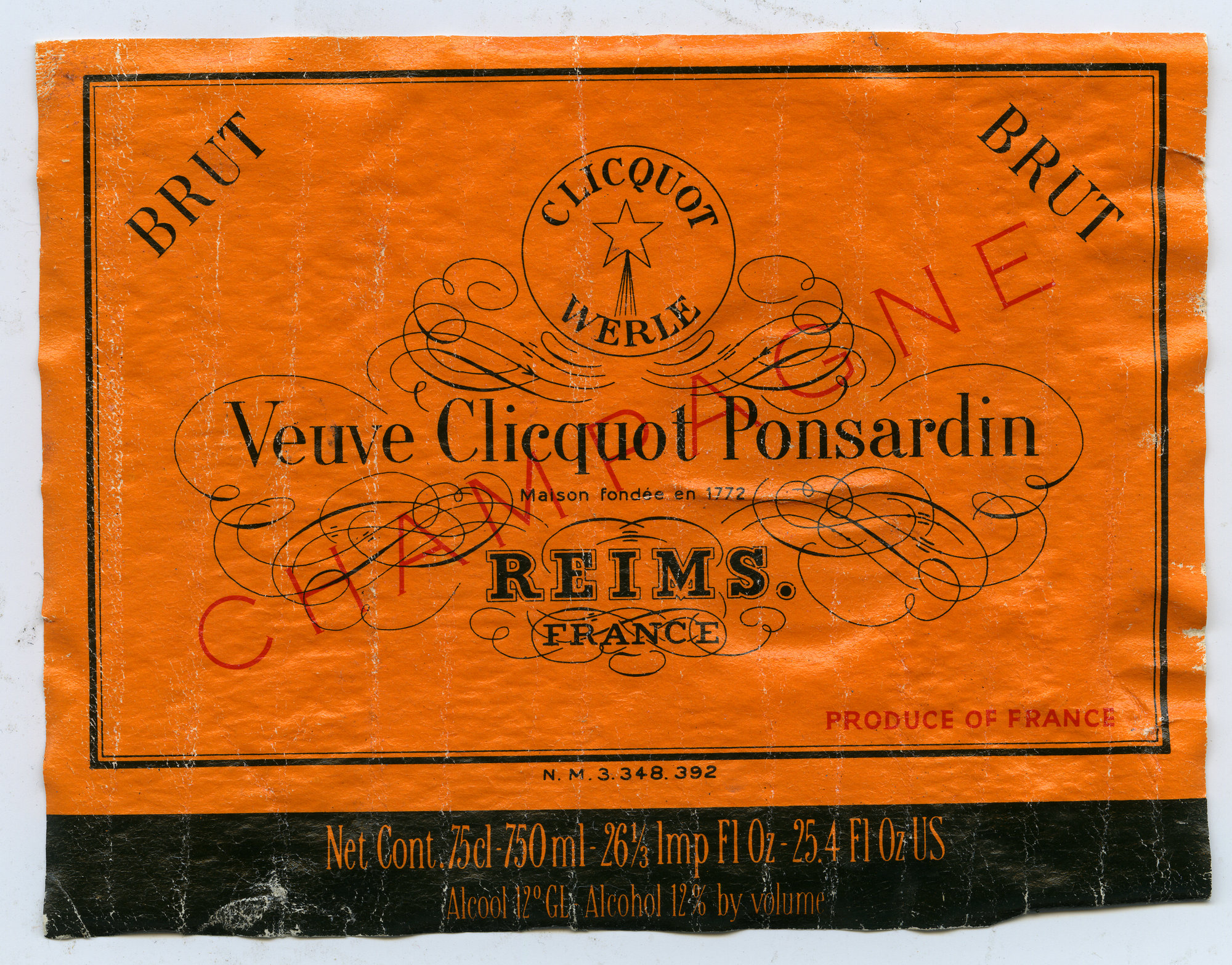 Veuve Clicquot Ponsardin ラベル Reims Veuve Clicquot Ponsardin Label [n.d.] | Living Histories