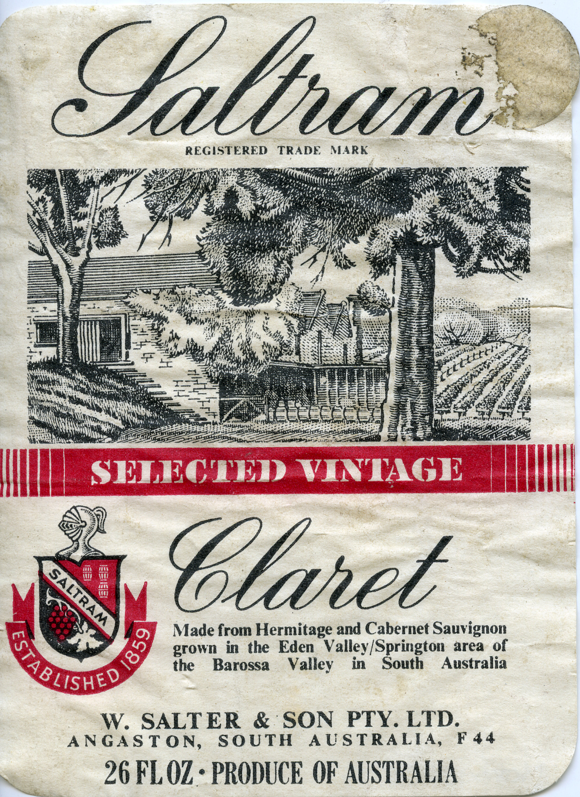Saltram Claret Label [n.d.] | Living Histories
