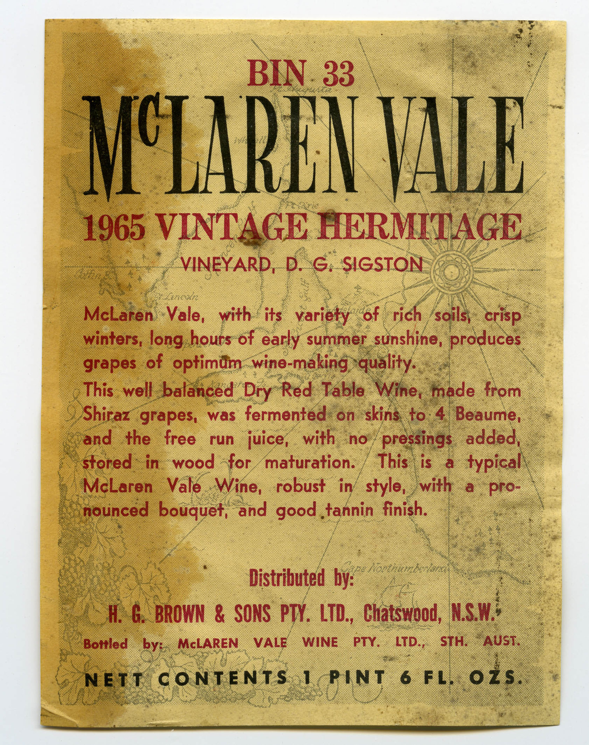 McLaren Vale Wines Label (1965) | Living Histories