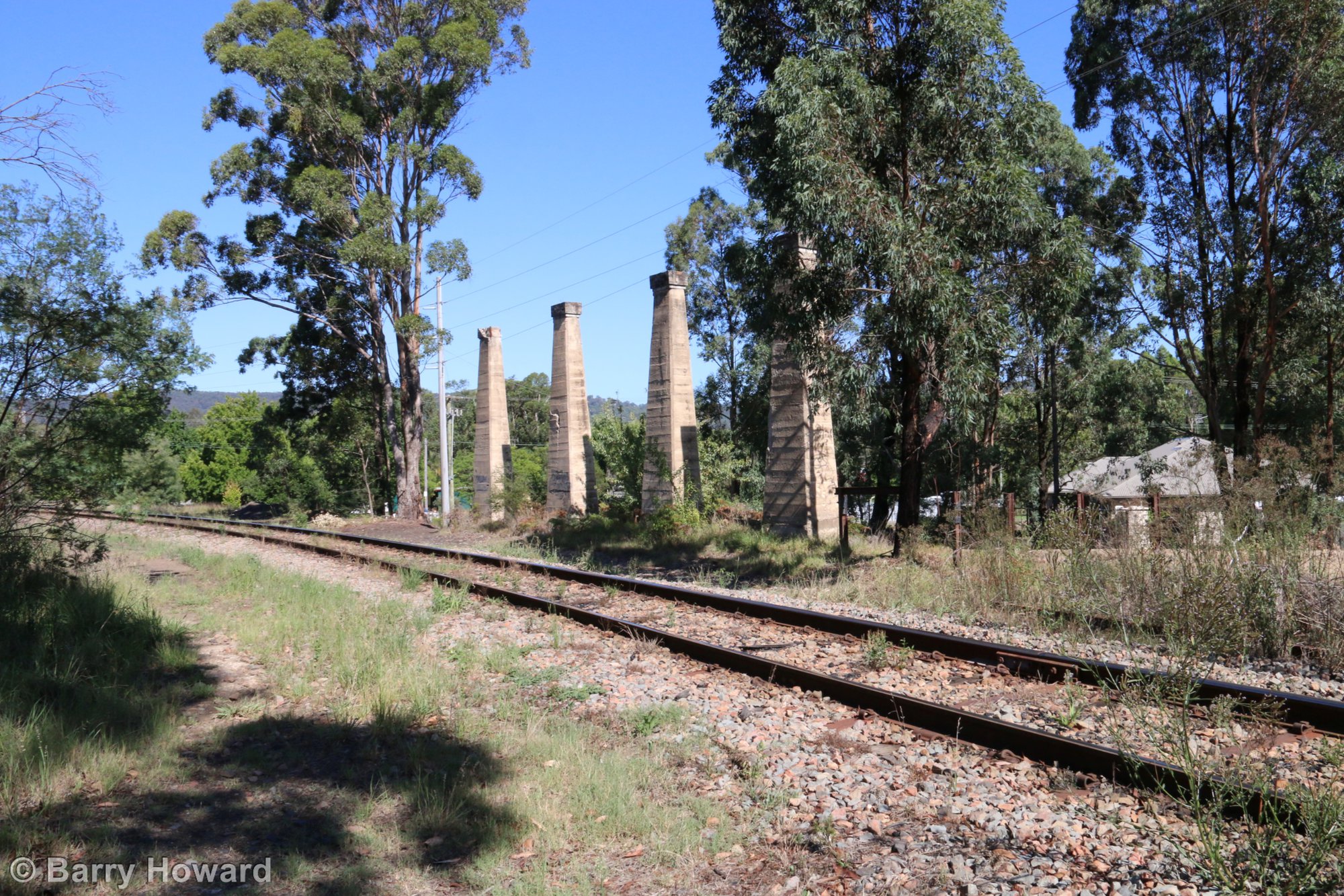 Site of the former Bellbird Colliery, NSW. These pillars held the end ...