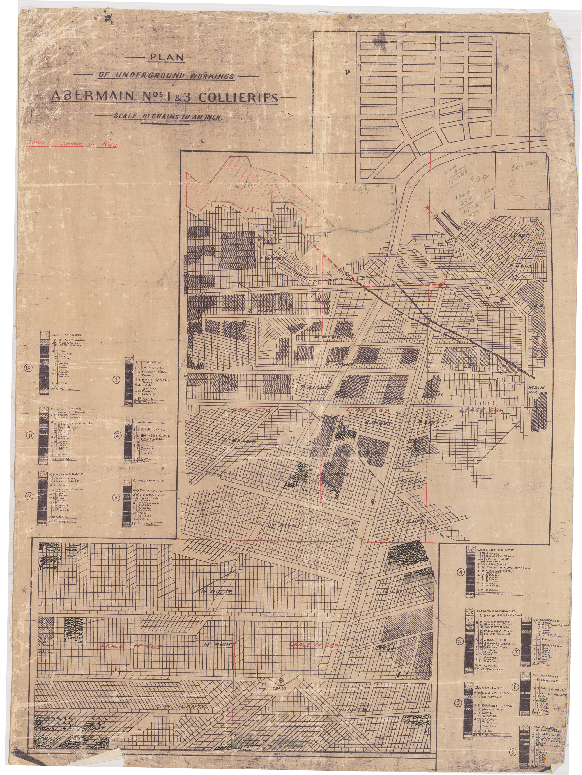 Plan of underground workings - Abermain Nos 1 & 3 Collieries | Living ...