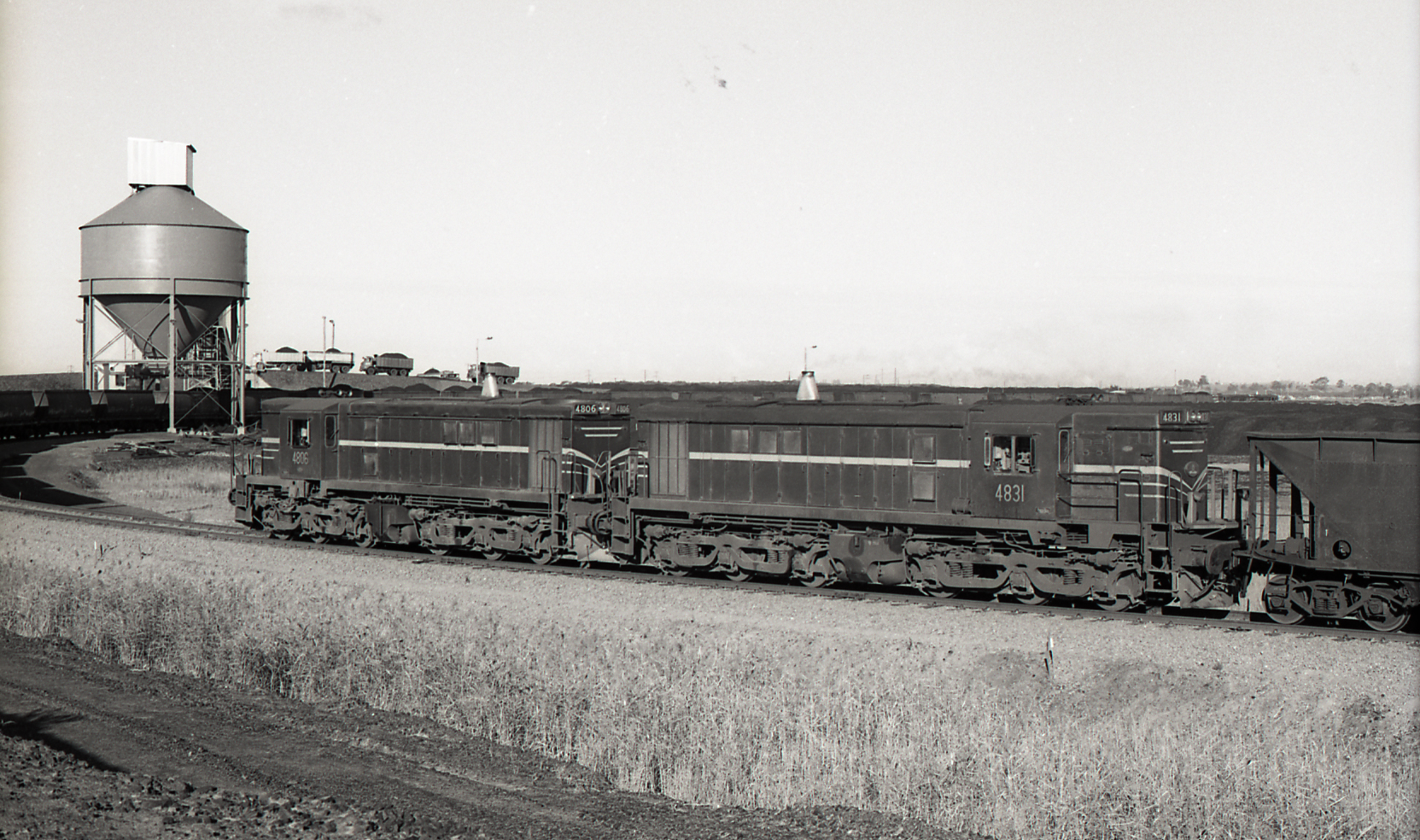 Double 48 class on siding, Hexham Balloon Loop, June 1973, J & A Brown ...
