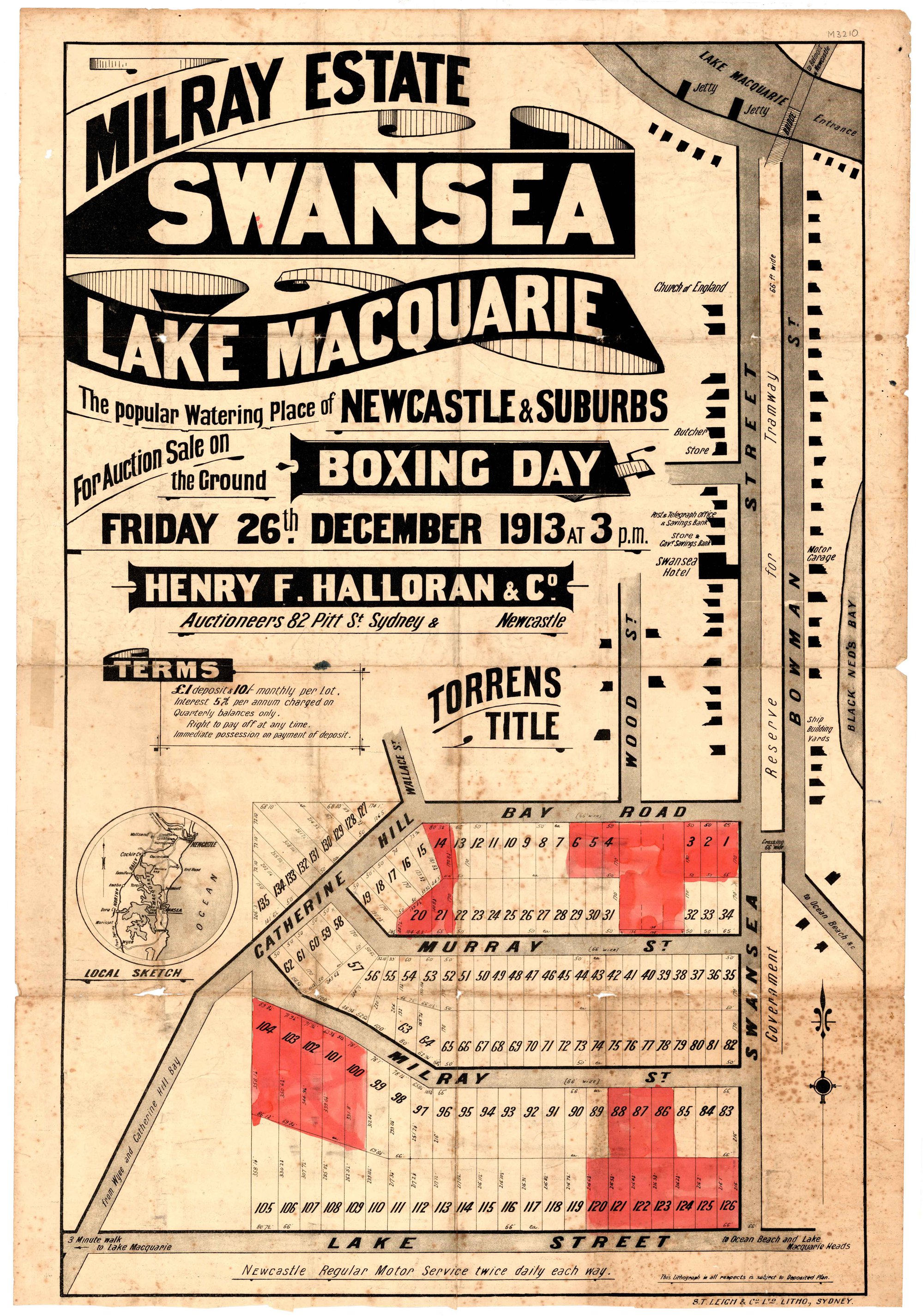 Milray Estate Subdivision Plan, Swansea, Lake Macquarie, Boxing Day ...