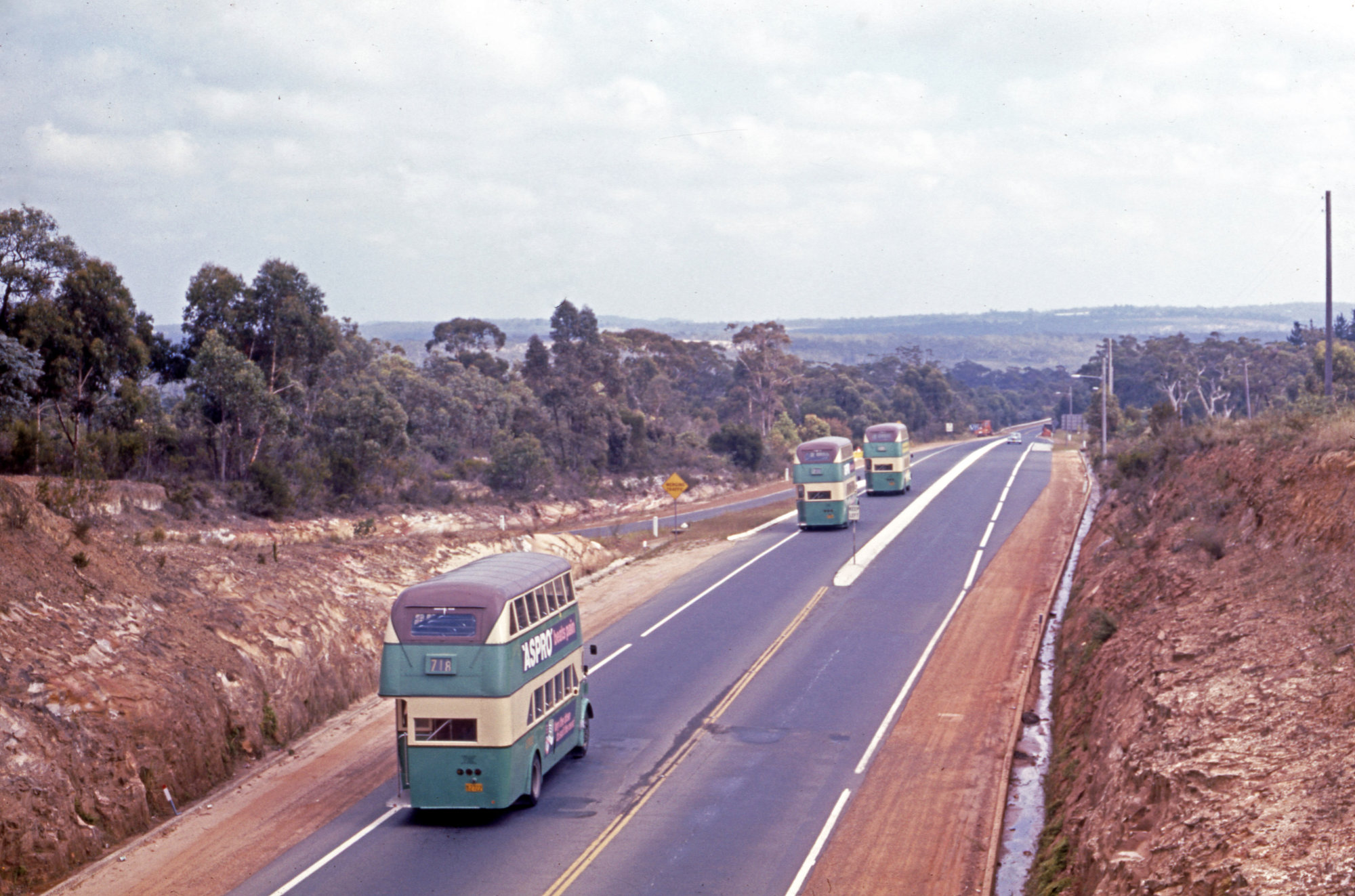 DGT Leyland OPD2-1s 2722 2762 2763, Peats Ridge Road, near turnoff to ...