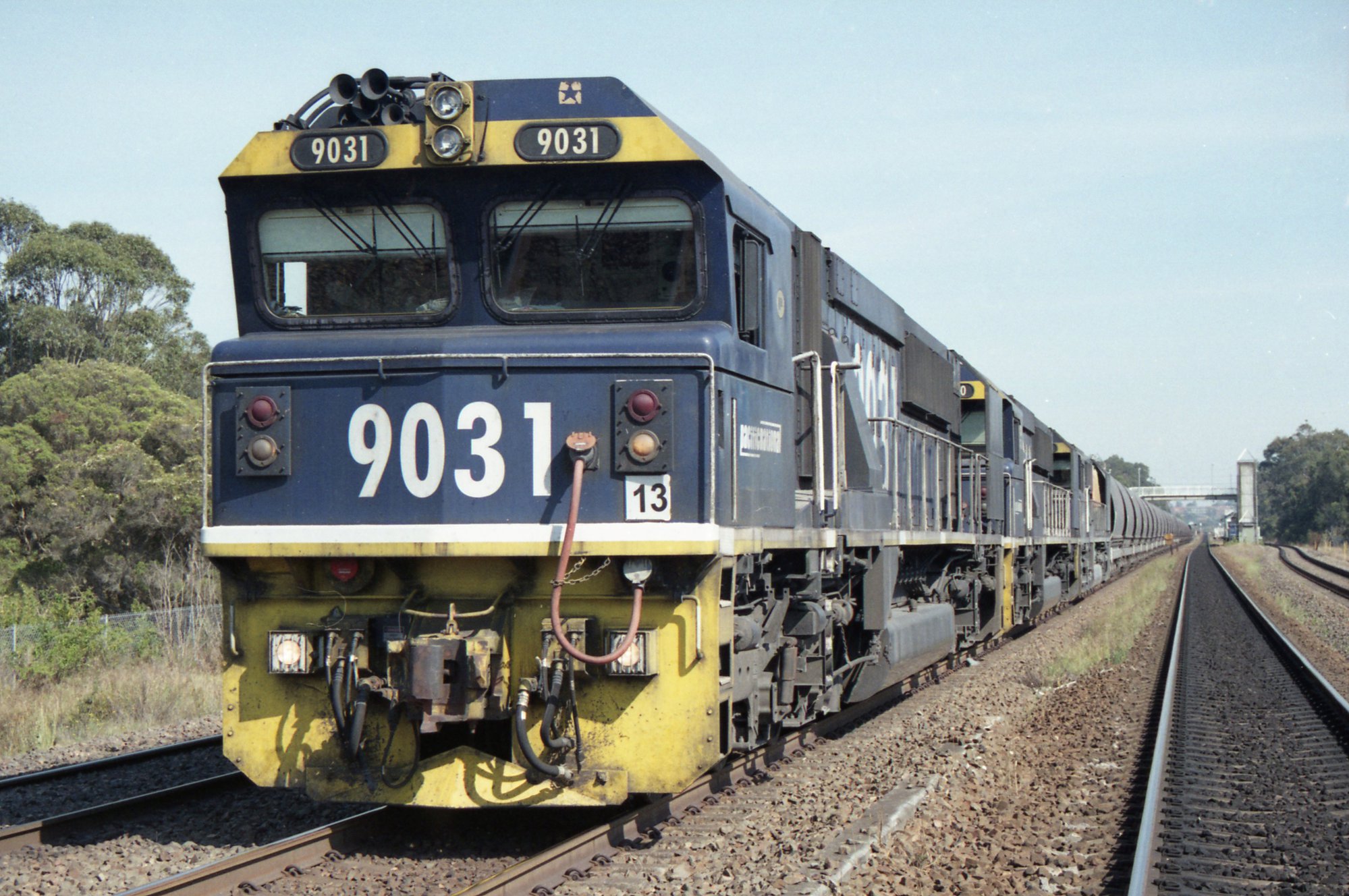 9031 and two classmates on unit 13 stopped near Metford on the up coal ...
