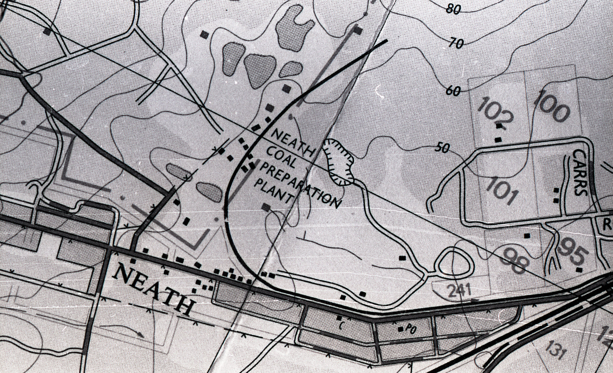 Neath Colliery site, from Lands Department map, 1979 | Living Histories