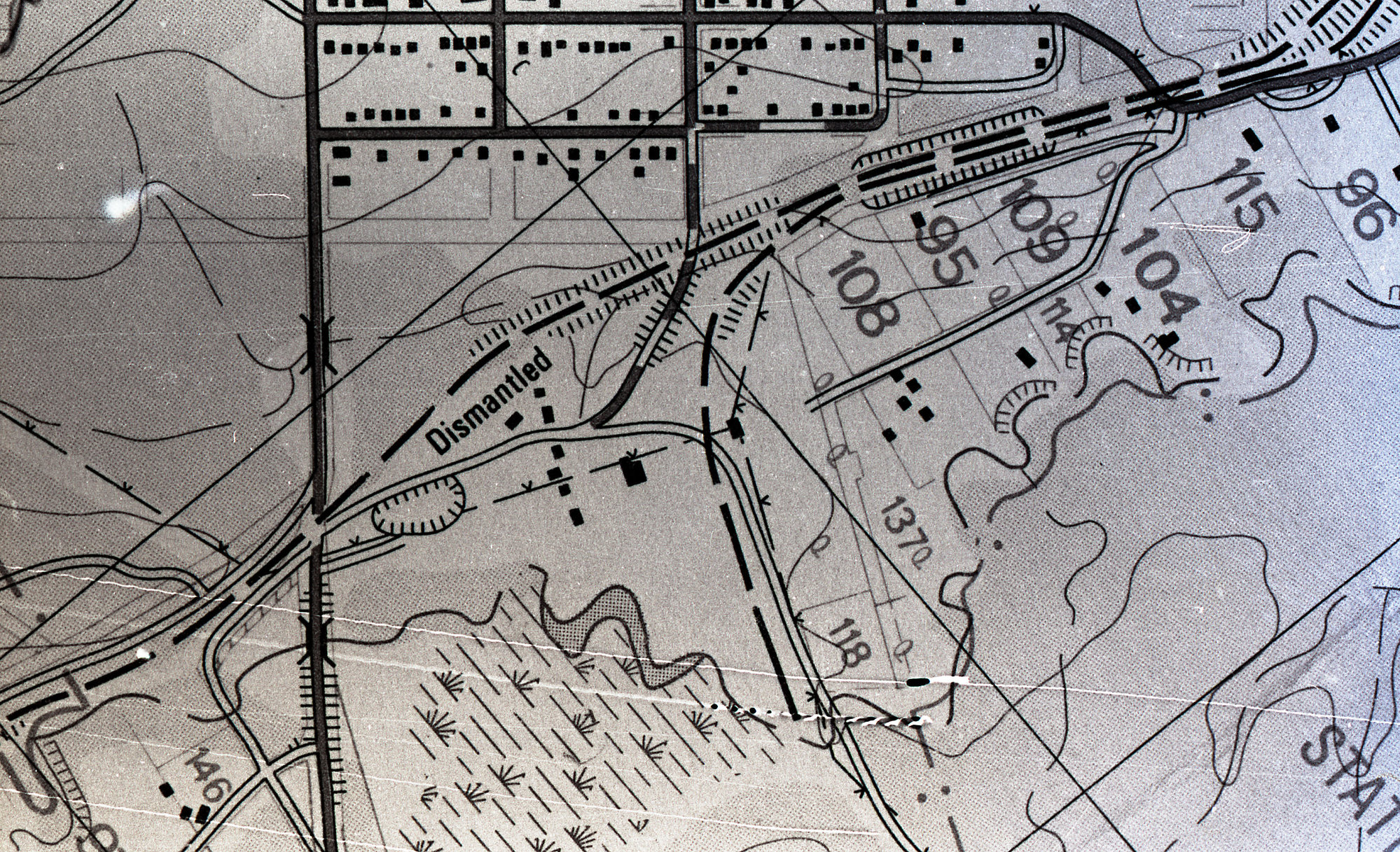 Abermain No 2 Colliery, Kearsley, NSW from Lands Department map, 1979 ...