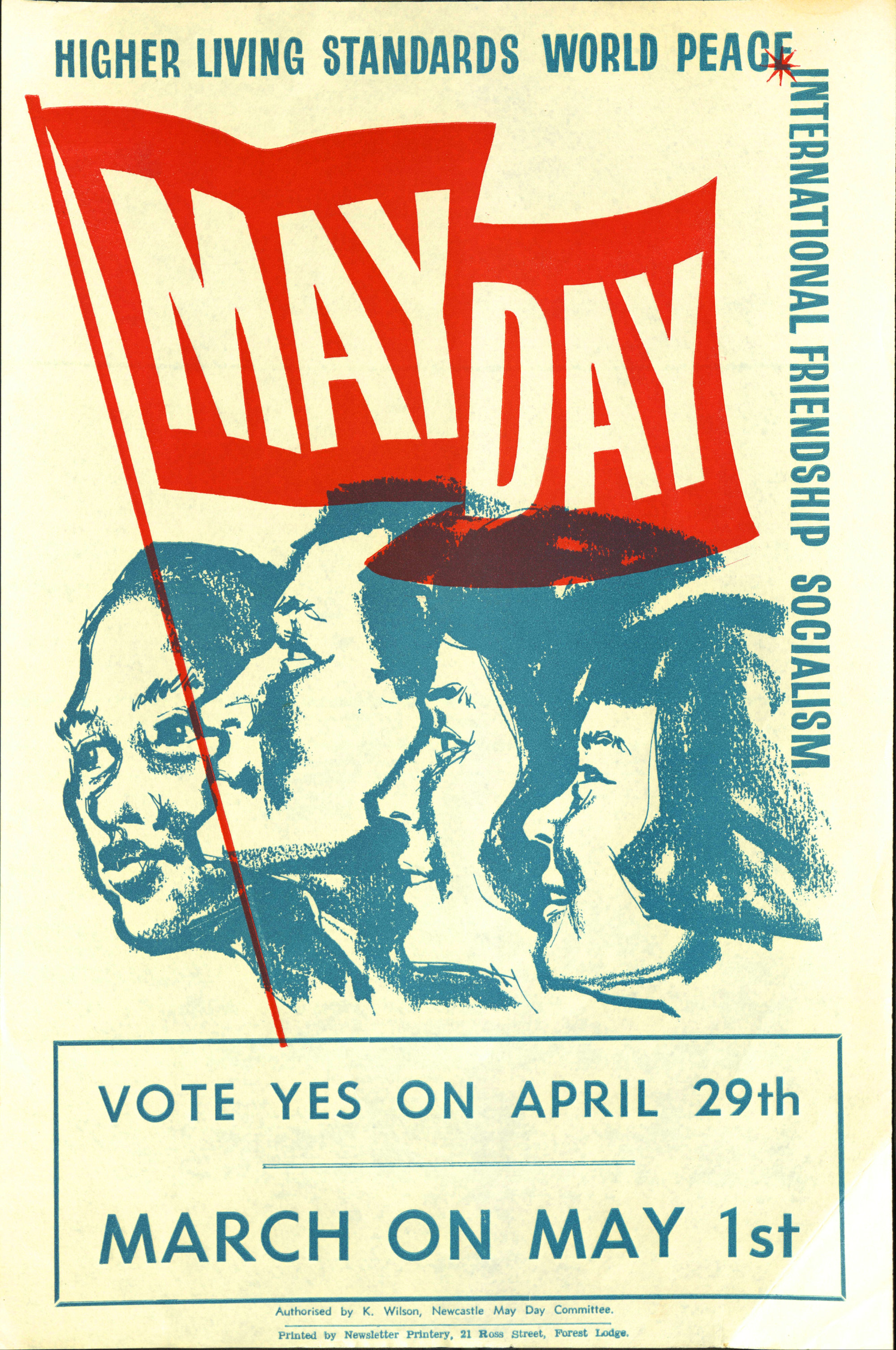 May Day March Poster, Newcastle, 1950's | Living Histories