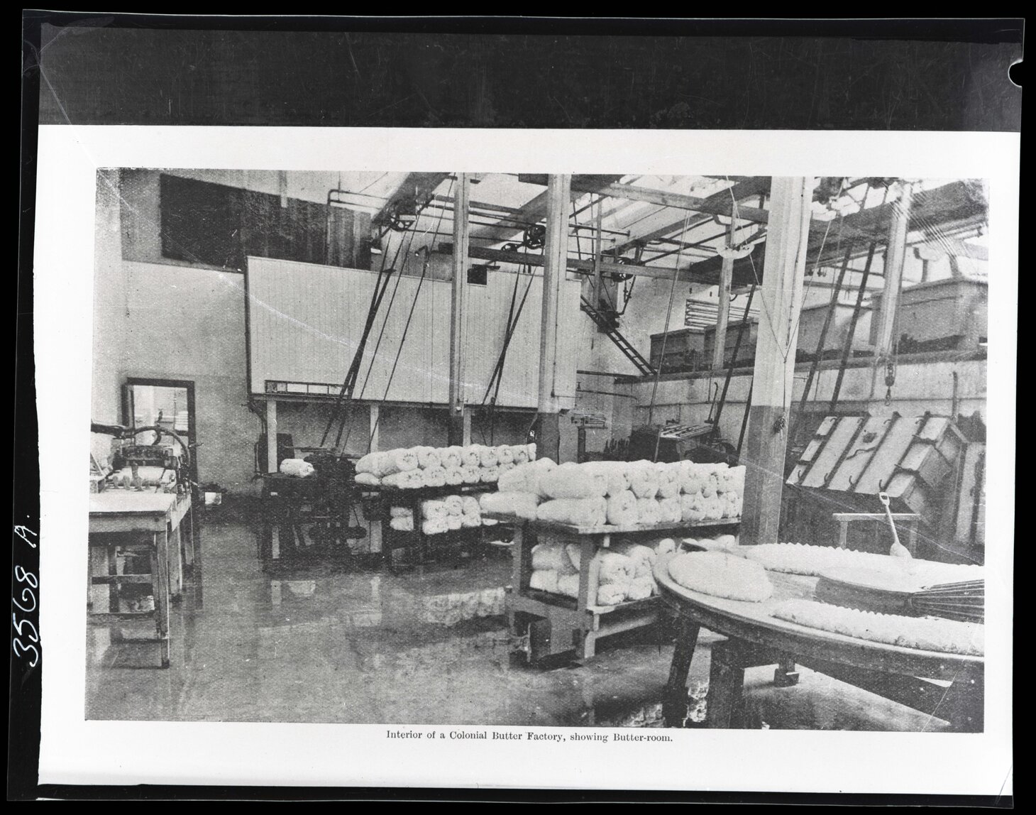 Interior of a colonial butter factory, showing butter-room [n.d ...