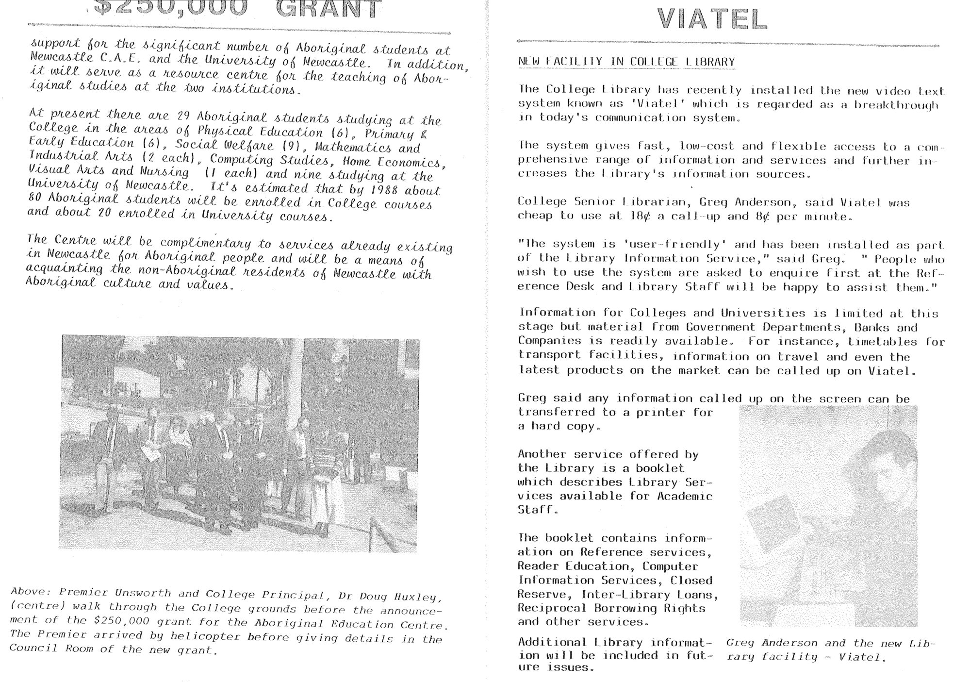 From: Campus News, Newcastle College of Advanced Education, 1986