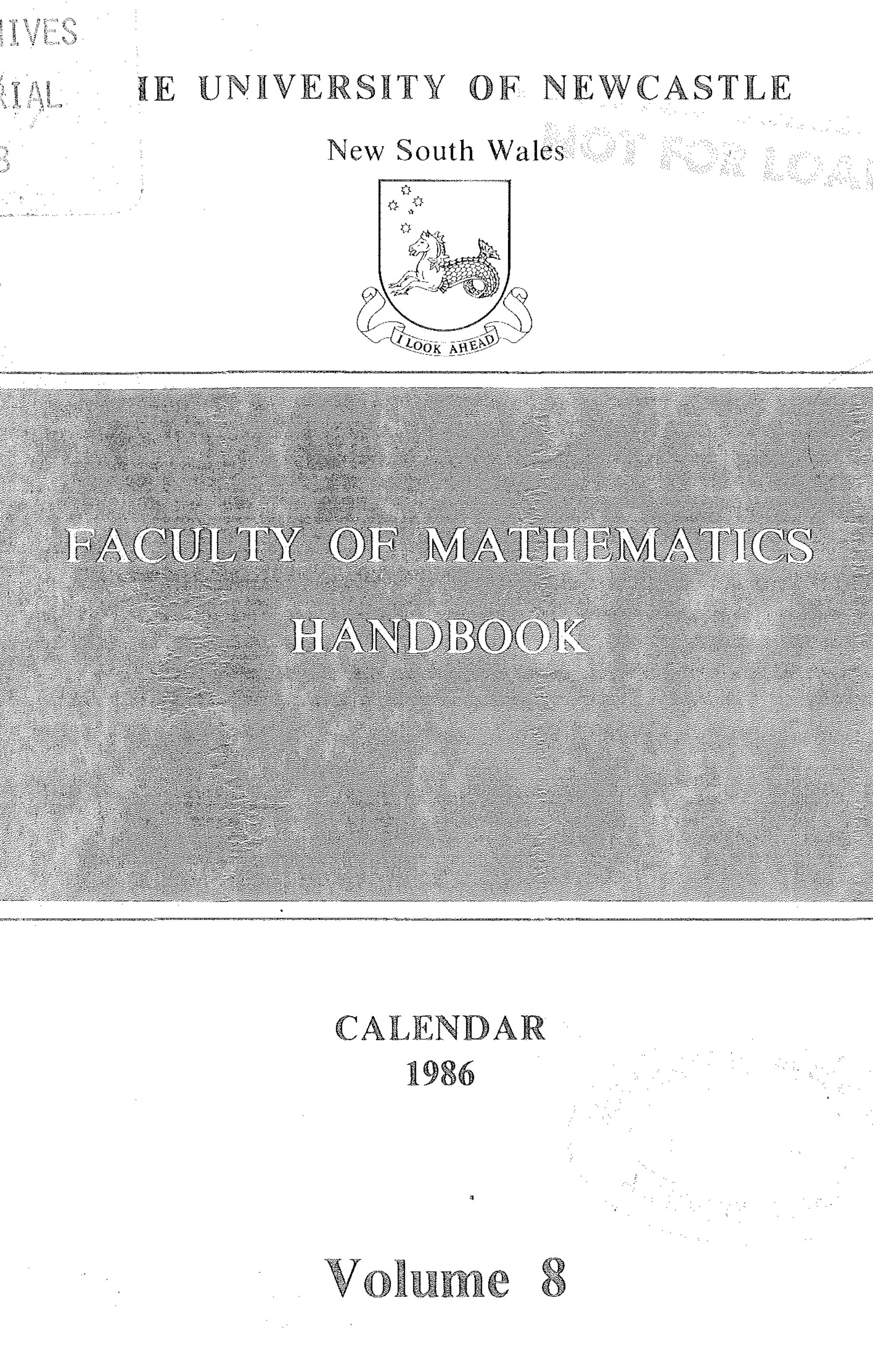 Faculty of Mathematics Handbook, 1986 | Living Histories