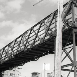 Railway footbridge to HRNSN Company wharf, August 1979