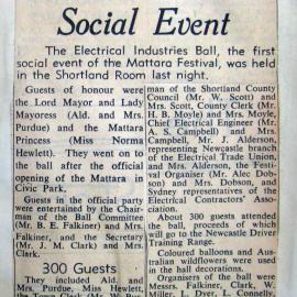 "Ball First Mattara Social Event" - 7th September 1961