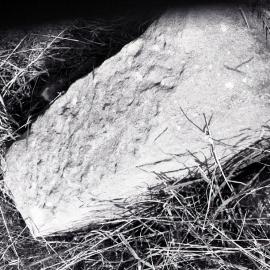 Stone at mill site, Rifle Street, Clarence Town, NSW, August 1979