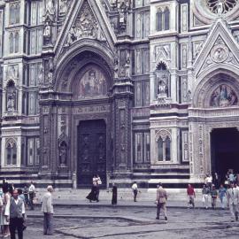 Facade  of Basilica di Santa Maria del Fiore and Giotto's Campanile, Florence, Italy, [1960]