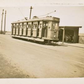 Tram at the Broadmeadow Station stop, [n.d]