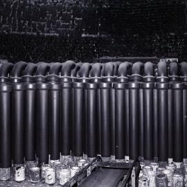 Pipes stacked in kiln, Hughes Pottery Works, Merewether, NSW, [1979]