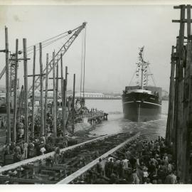 Launching of the Dongara  - State Dockyard, Newcastle, NSW, 3rd June, 1950