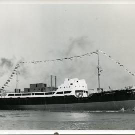 Ship the "Koojarra" in the water  - State Dockyard, Newcastle, NSW, [n.d.]