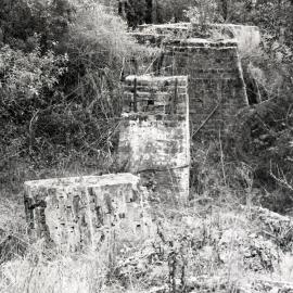Remains of pithead from the east, Seaham No 1 Colliery, Seahampton, NSW, 1980
