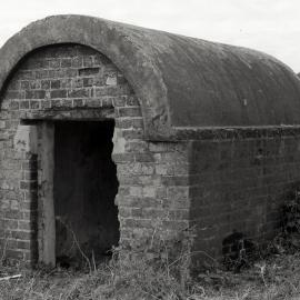 Explosives shed from south-west, West Wallsend Colliery, Killingworth, NSW, 1980