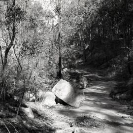 Boulders in cutting for Richmond Vale railway at Minmi, NSW, starting from north and working south, 1980