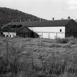 Workshop and blacksmith's shops from the west, Hebburn No 2 Colliery, Kurri Kurri, NSW
