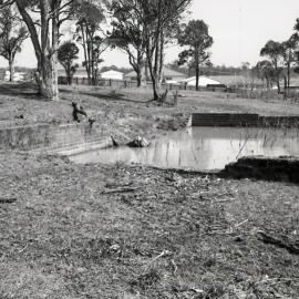 [Remains of workshop], Young Wallsend Colliery, Edgeworth, NSW, 1980