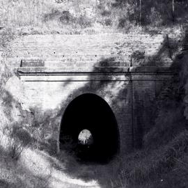 East entrance, No 3 railway tunnel, Richmond Main Colliery, Richmond Vale, NSW, April 1980