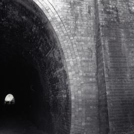 Detail, east entrance, Richmond Main Colliery, No 3 railway tunnel, Richmond Vale, NSW, April 1980