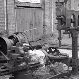 Cogs and lathe, Richmond Main Colliery, Richmond Vale, NSW, 1980