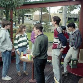 Students relaxing at the Bar on the Hill, the University of Newcastle, Australia - 1992