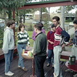 Students relaxing at the Bar on the Hill, the University of Newcastle, Australia - 1992