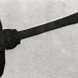 Tool used to chip grooves in millstone, Aberdeen, NSW 