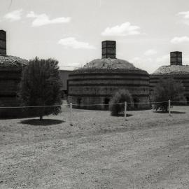 Three Beehive kilns, Cessnock Potteries, from the south west, 1980