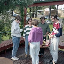 Students relaxing at the Bar on the Hill, the University of Newcastle, Australia - 1992