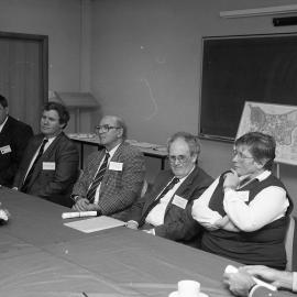 Bob Baldwin (MHR), John Tierney, Professor Michael Carter, Doug Huxley and two unidentified people, the University of Newcastle, Australia - 1992