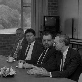 Vice-Chancellor, Professor Keith Morgan (right) with David Kemp (MHR) and two unidentified men, the University of Newcastle, Australia - 1992