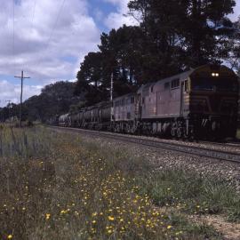 8013 and 44 Class, fuel train, Marrangaroo, NSW, 7 January 1986