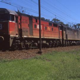 44203 and 44236, infrastructure train, Springwood, NSW, 22 March 1987