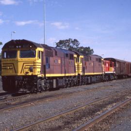 8036, 80 Class and 48 Class, freight train, Goobang Junction, NSW, 29 March 1989